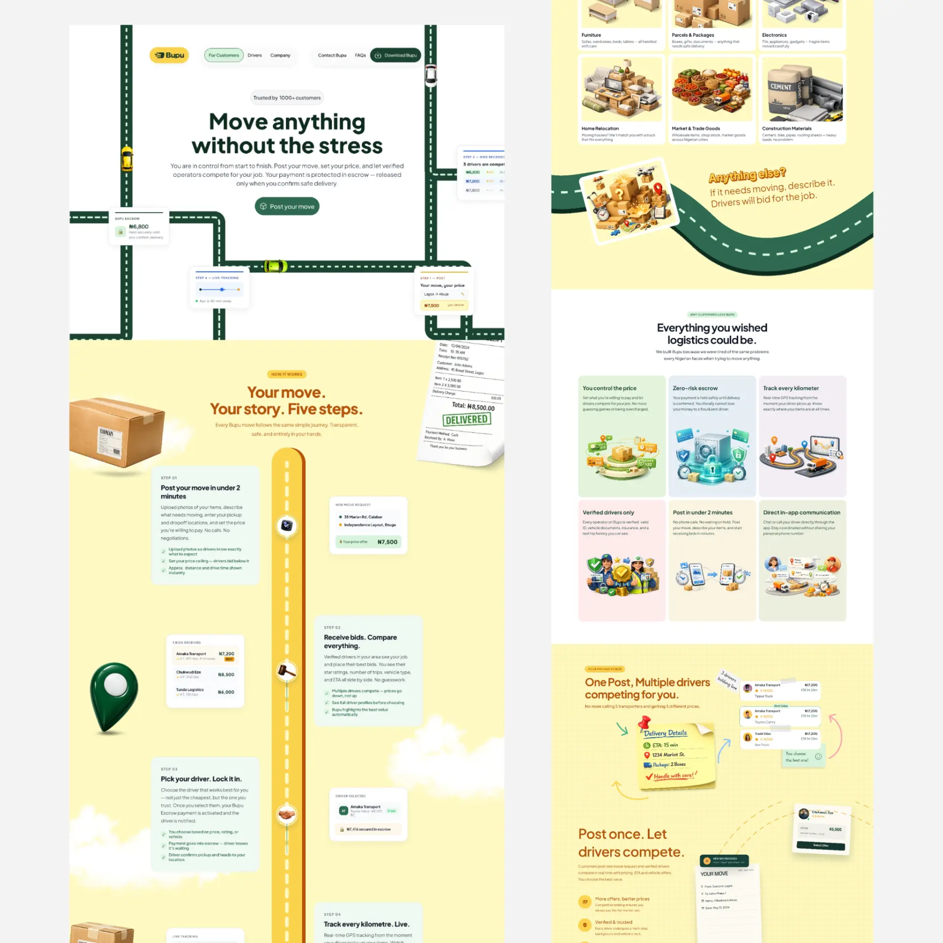 Customer Page — Move Anything, Anywhere, Anytime, screen 1