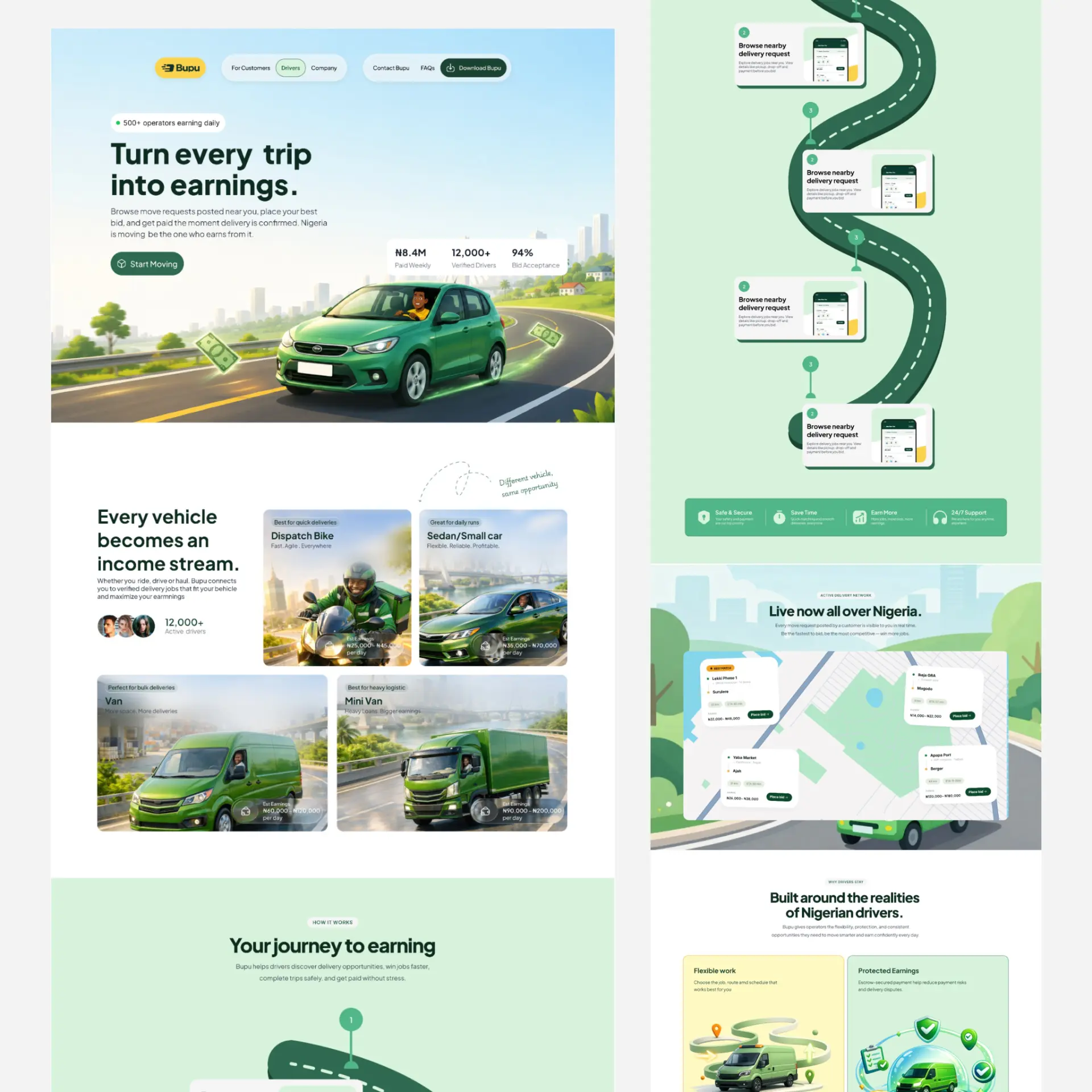 Driver Page — Drive. Deliver. Earn., screen 1