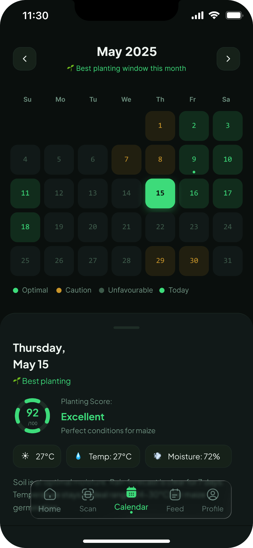Planting Calendar & Weather Alert, screen 1