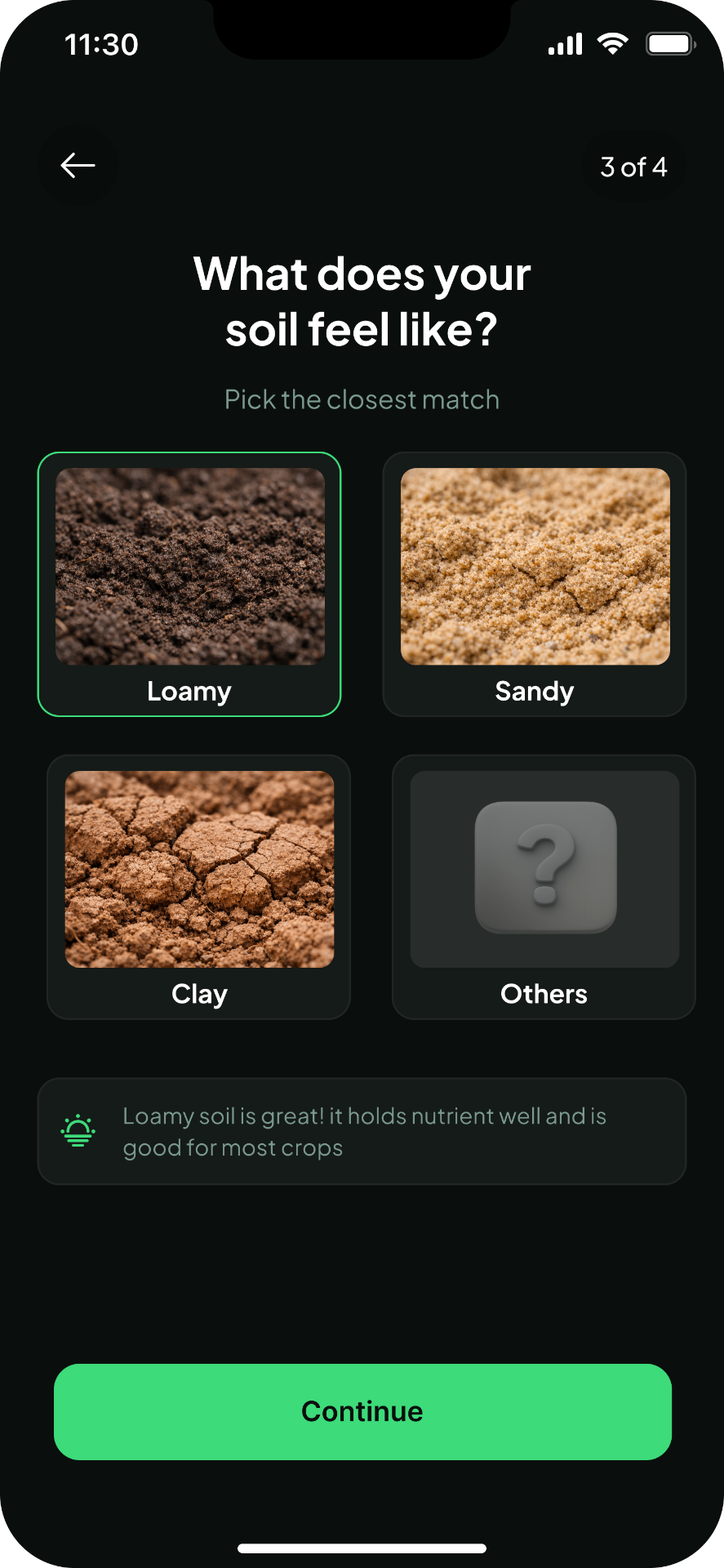 Farm Profile Setup, screen 3