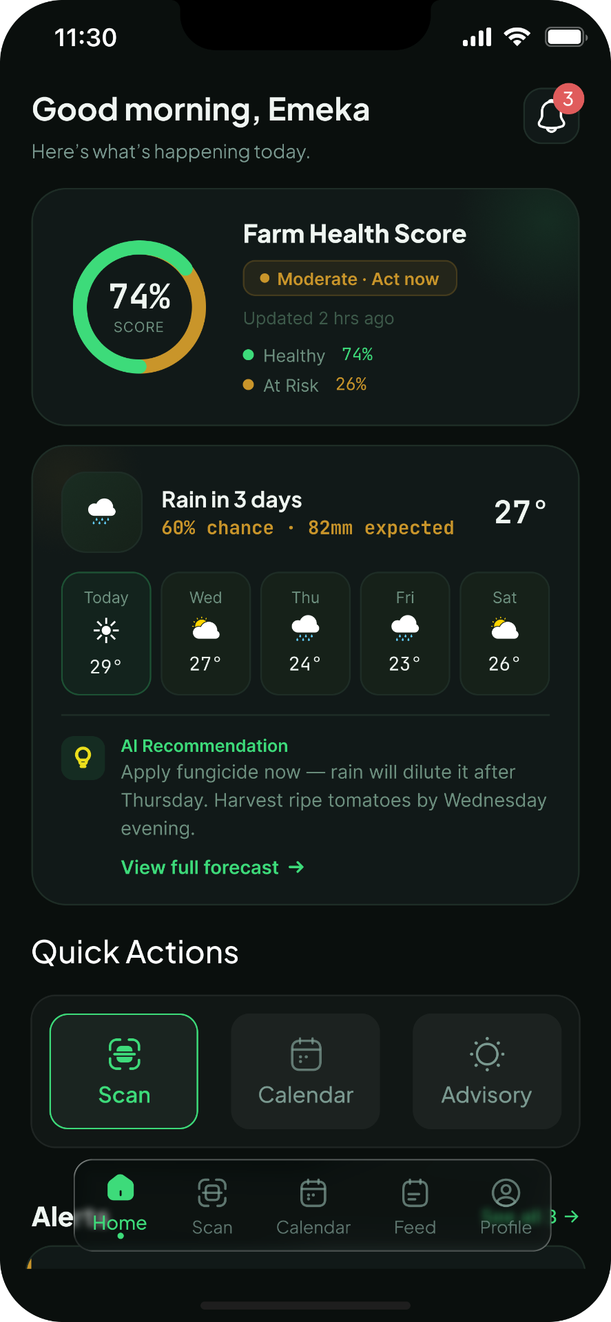 Home Dashboard, screen 1