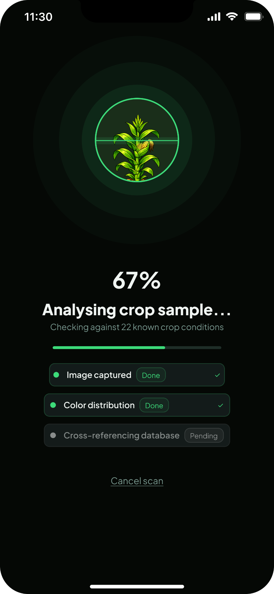 Crop Health Scanner — All 3 States, screen 2