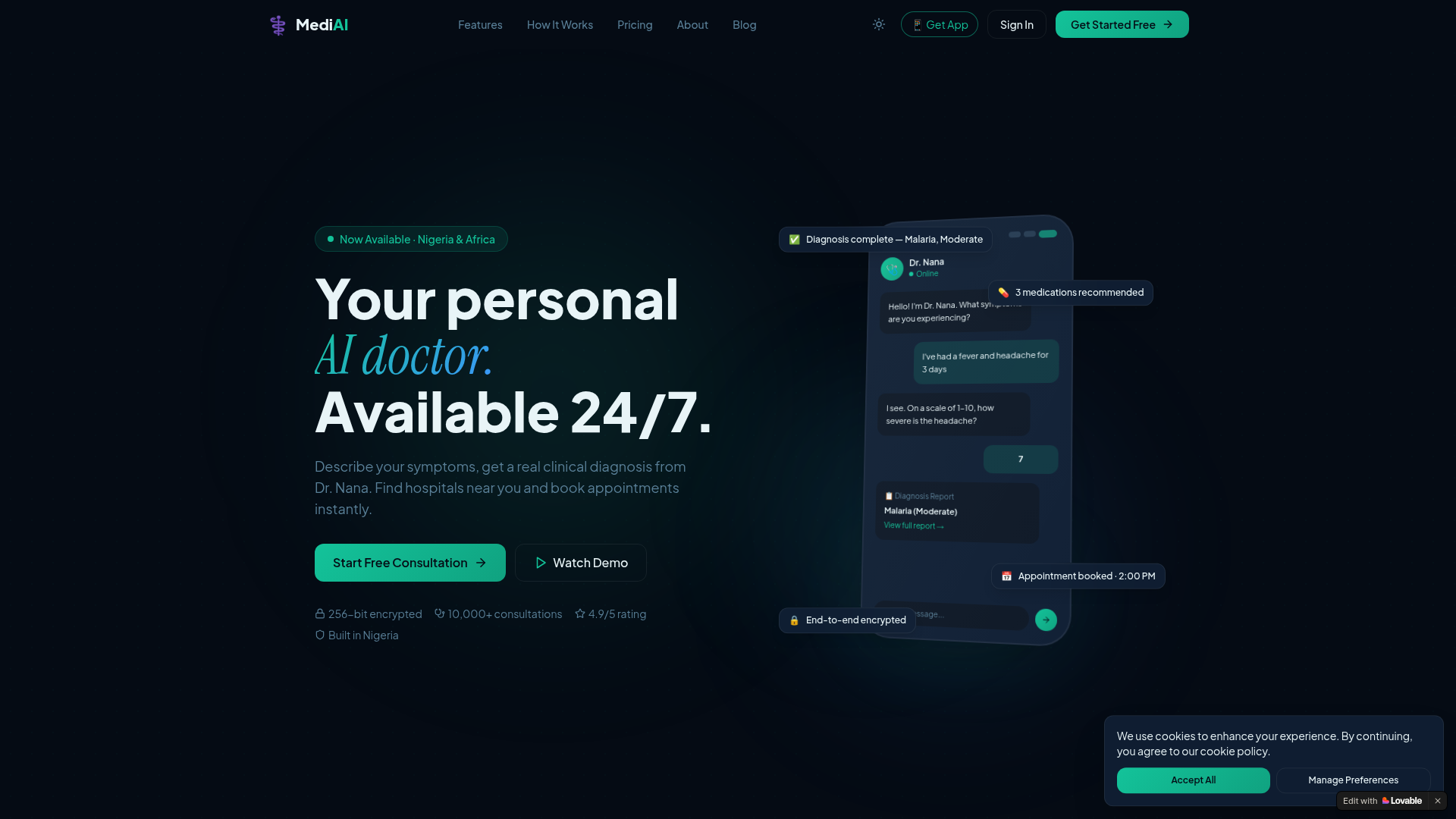 MediAI Care — AI healthcare companion · Vibe Coded